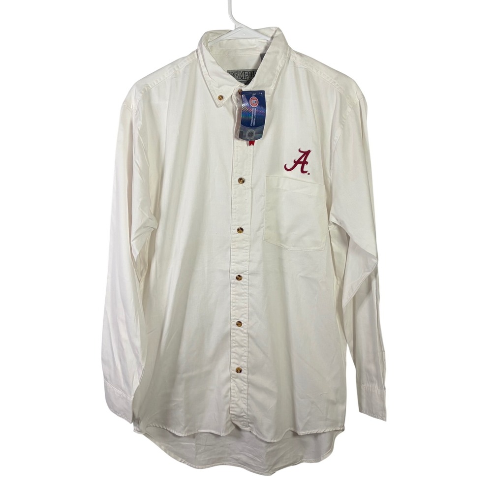 Campus Specialties Alabama Crimson Tide Button Down Shirt White Mens Medium NWT